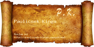 Paulicsek Kinga névjegykártya