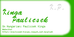 kinga paulicsek business card